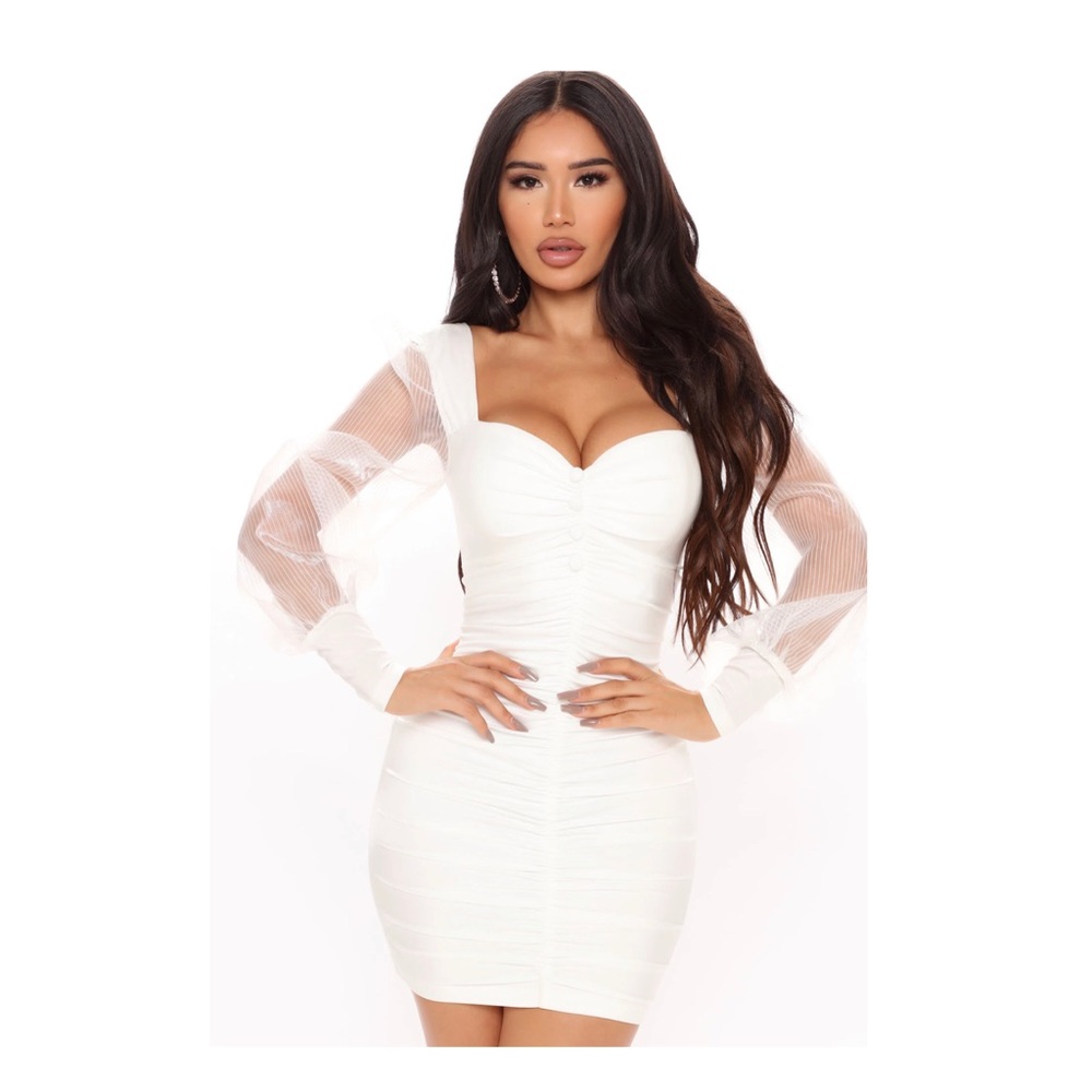 Puff Sleeve Mini Dress